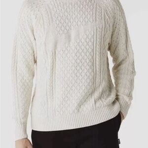 Nike Life Cable Knit Turtleneck Sweater Bone FB7770-072 Men's Large NWT $180